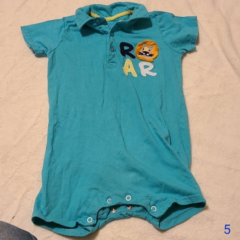 Boys blue "roar" onsie